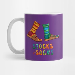 Stocks And Socks with Groovy Lettering Mug